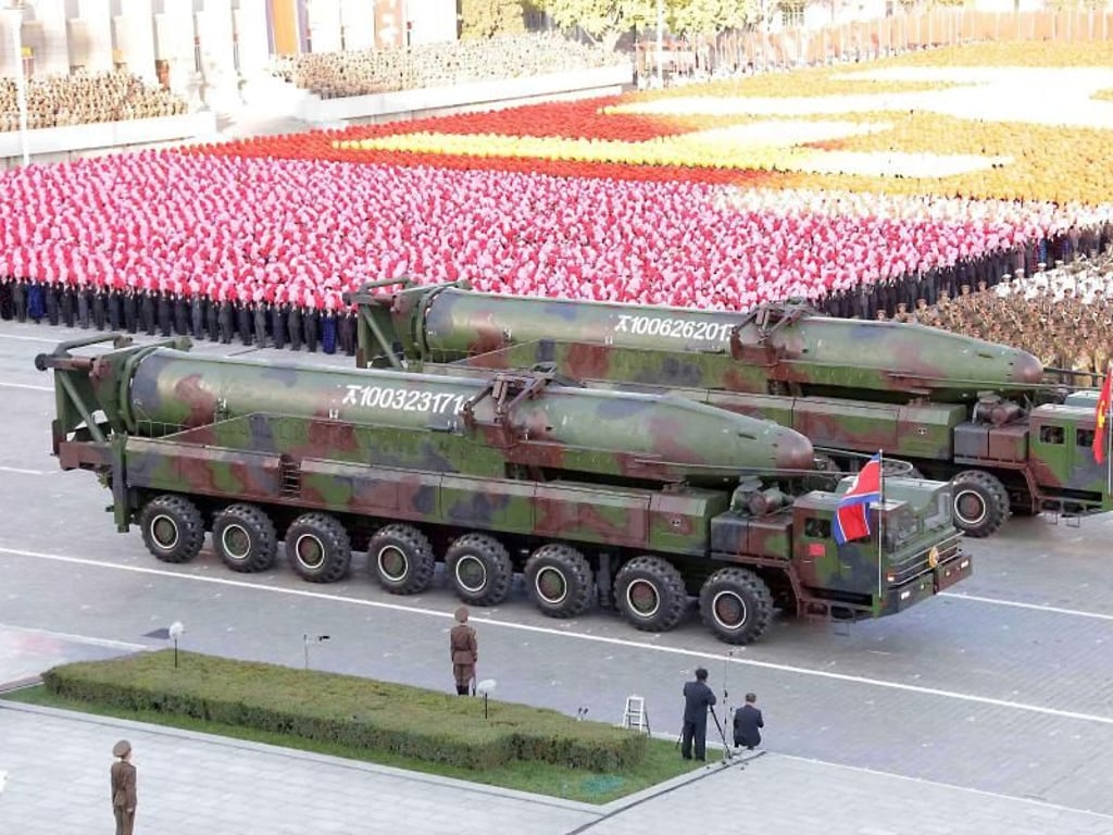 Militärparade in Pjöngjang: Nordkorea betrachtet sein Atomprogramm als vollendet. Foto: KCNA/Yonhap