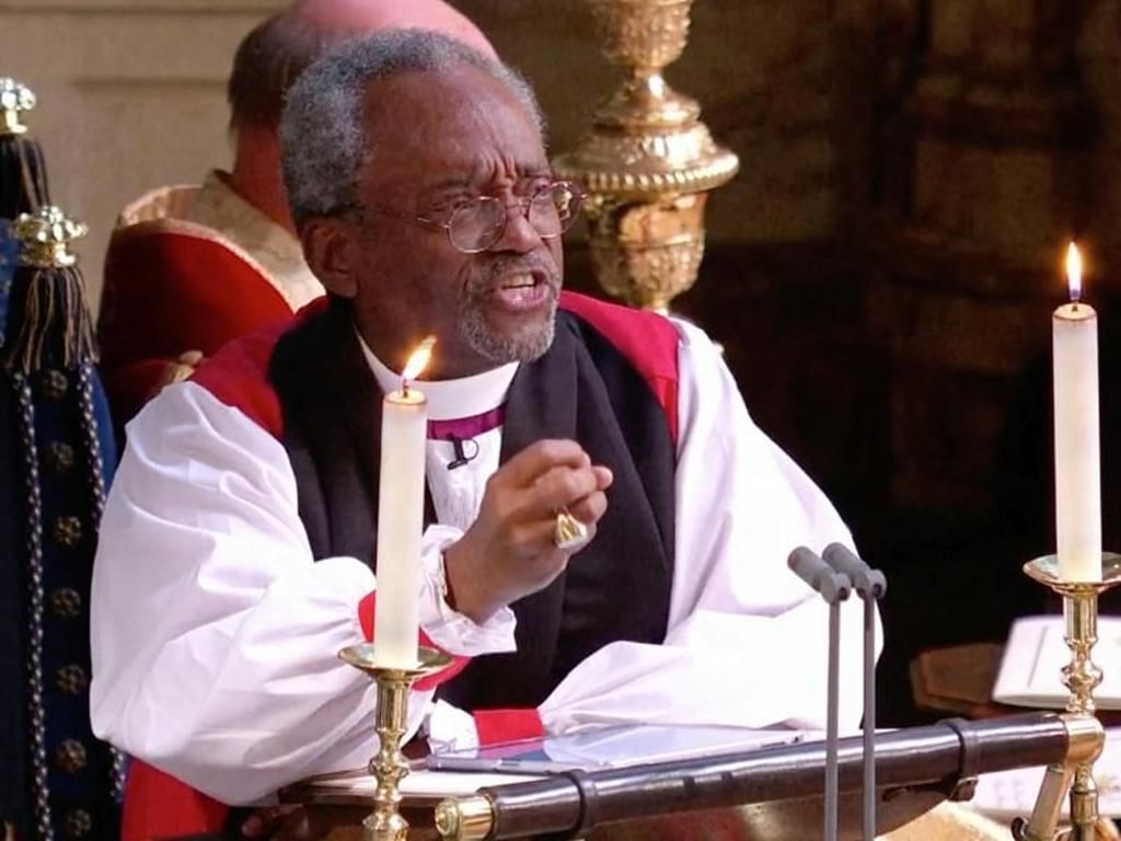 Bischof Michael Curry predigt feurig über die Liebe. Foto: UK Pool/Sky News/AP