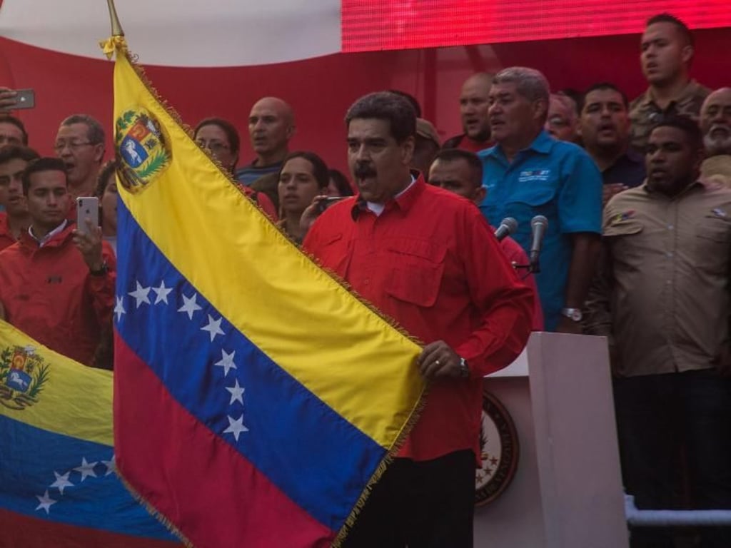Nicolas Maduro, Präsident von Venezuela, während einer Kundgebung am Tag der Arbeit. Foto: Ruben Sevilla Brand