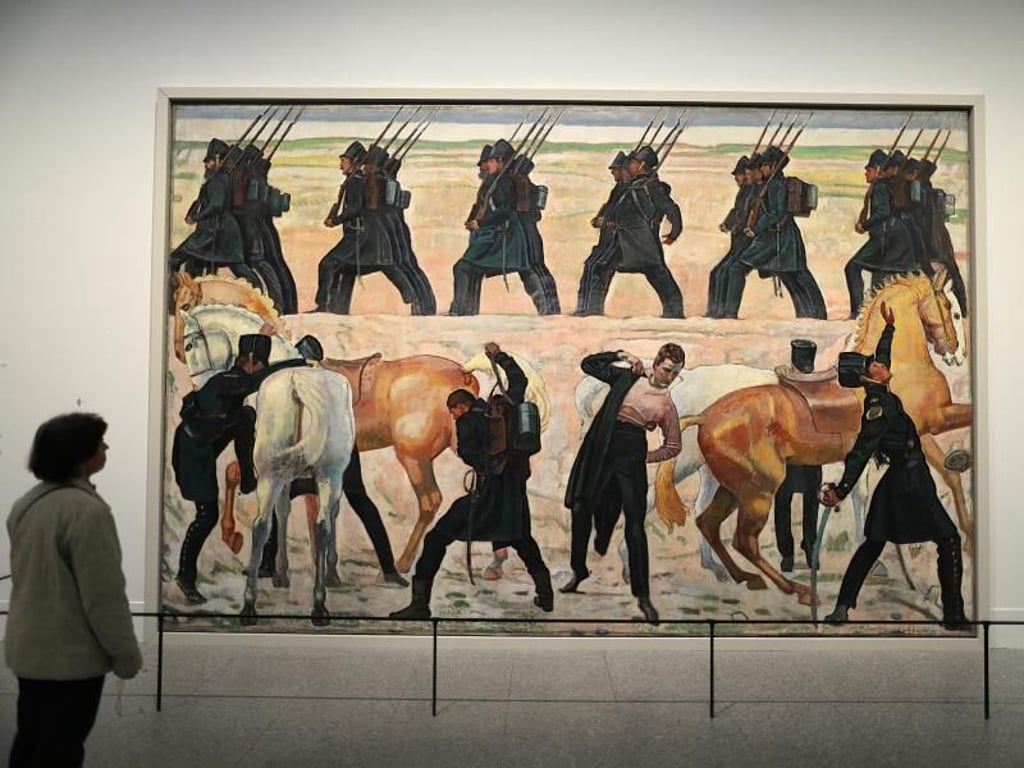 Das Gemälde «Auszug der deutschen Studenten in den Freiheitskrieg 1813» von Ferdinand Hodler. Foto: Oliver Berg