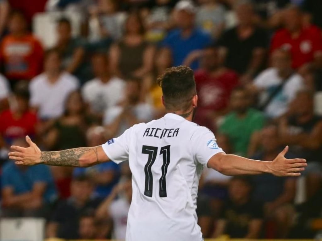 Marco Richter jubelt über sein Tor zum 1:0 gegen Serbien. Foto: Cezaro De Luca