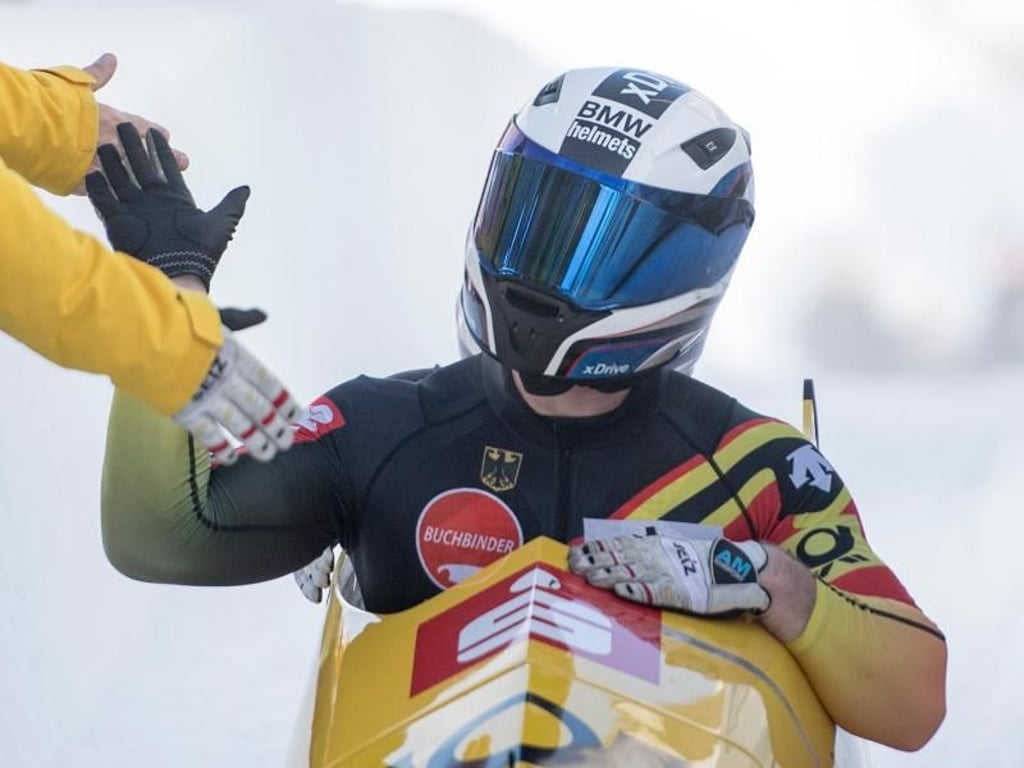 In St. Moritz erneut nicht zu schlagen: Francesco Friedrich und Alexander Schüller. Foto: Urs Flueeler/KEYSTONE