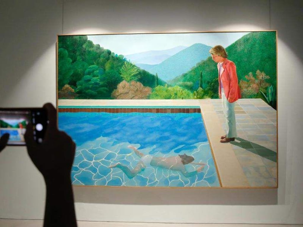 Im Auktionshaus Christie's wird das Gemälde «Porträt eines Künstlers» von David Hockney gezeigt. Foto: