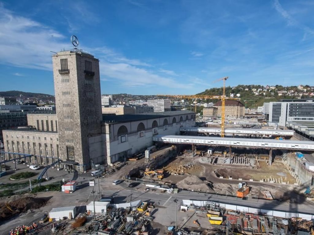 Die Baustelle des Bauprojekts für den neuen Hauptbahnhof Stuttgart 21. Foto: Sebastian Gollnow/Archiv