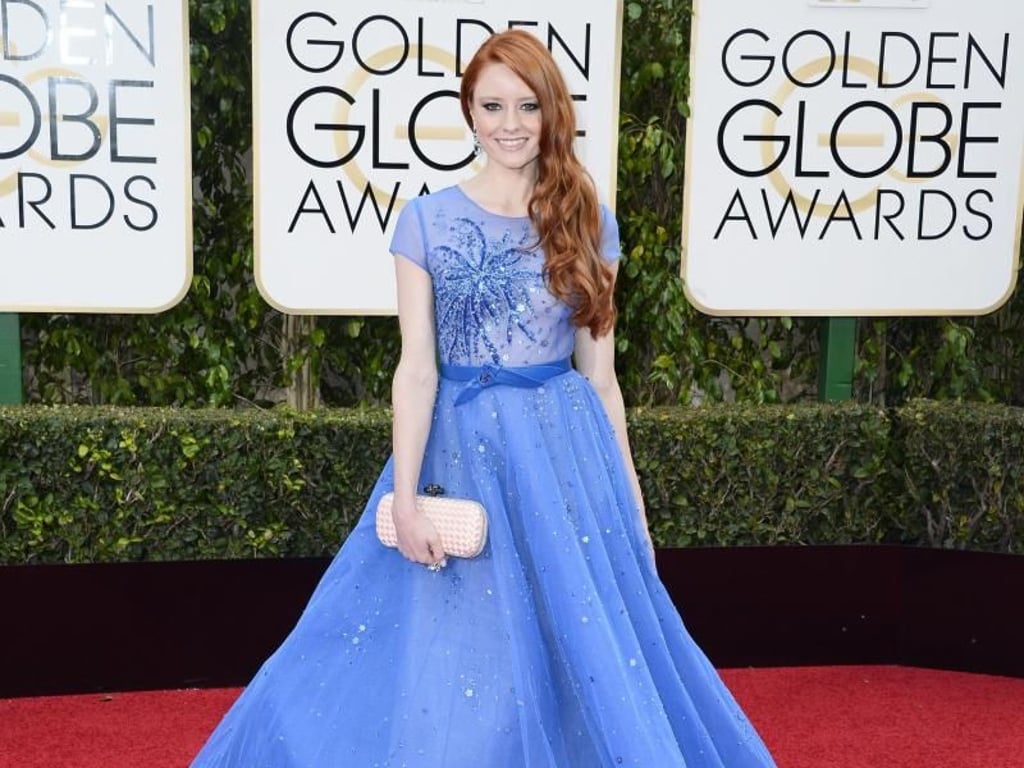 Model Barbara Meier in großer Robe bei den Golden Globes. Foto: Paul Buck