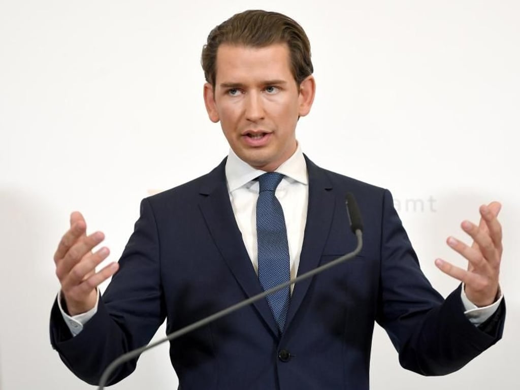 Bundeskanzler Sebastian Kurz spricht bei einer Pressekonferenz in Wien. Österreich steckt in einer tiefen politischen Krise. Foto: Roland Schlager/APA