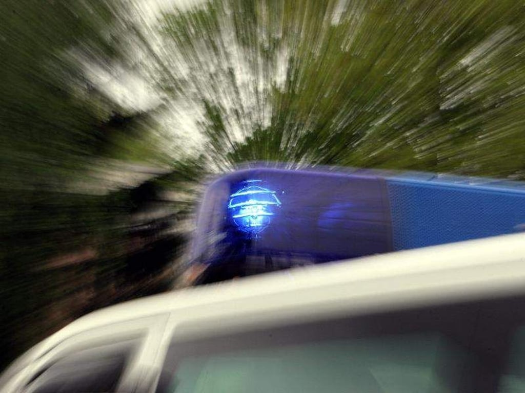Das Blaulicht eines Polizei-Einsatzfahrzeuges leuchtet. Foto: Marcus Führer/Archivbild