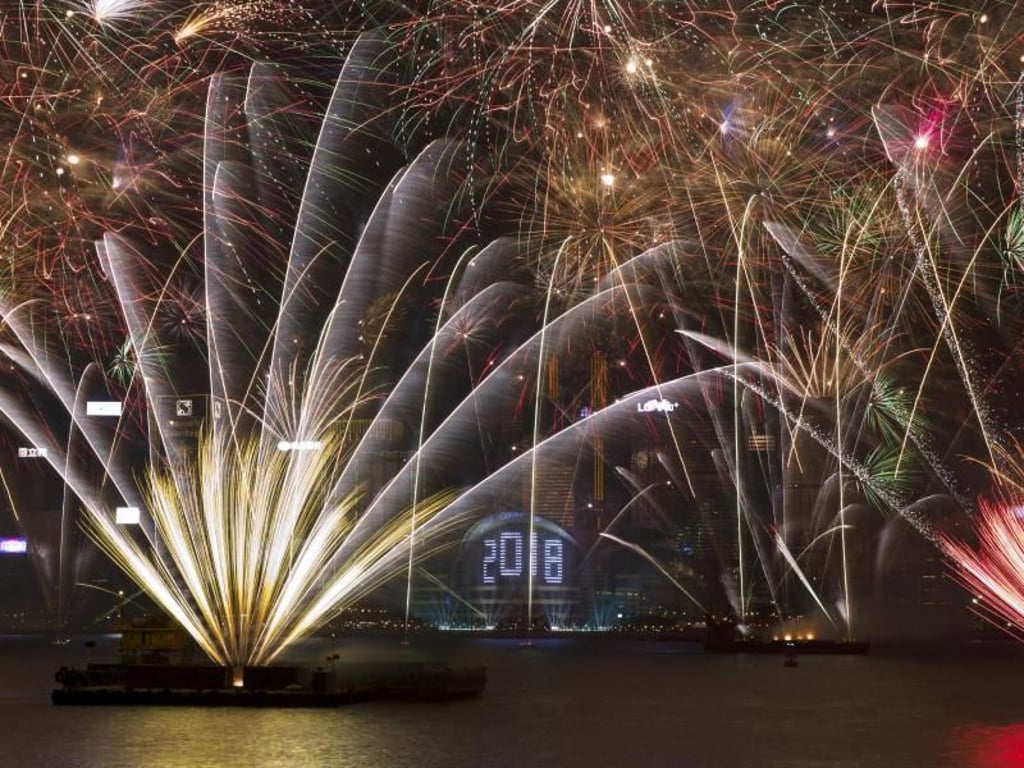 Ein Meer aus Licht: Hongkong feiert Silvester. Foto: Kin Cheung