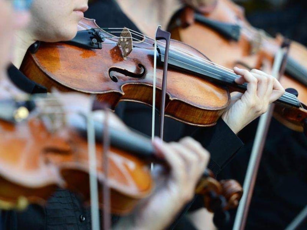 Violinisten spielen bei einer Opernaufführung. Foto: Jens Kalaene/Archiv