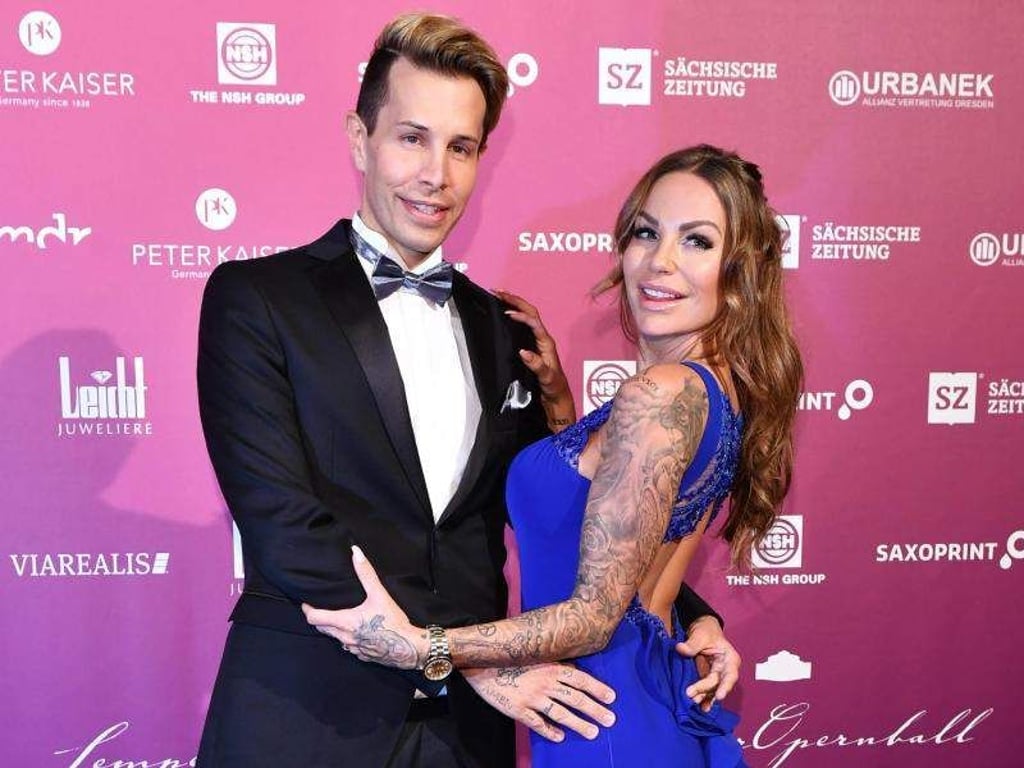 Gina-Lisa Lohfink and Florian Wess Anfang des Monats beim Semper Opernball in Dresden. Foto: Jens Kalaene