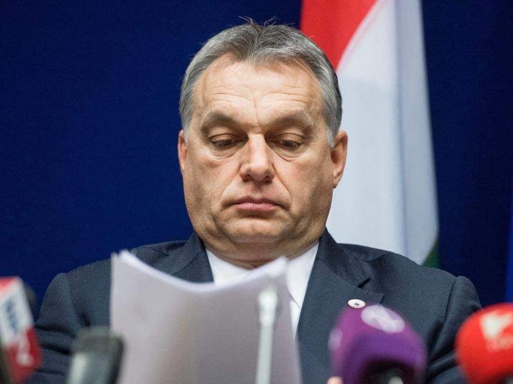 Ungarns rechts-konservativer Ministerpräsident Viktor Orban in Brüssel. Foto: Stephanie Lecocq/Archiv