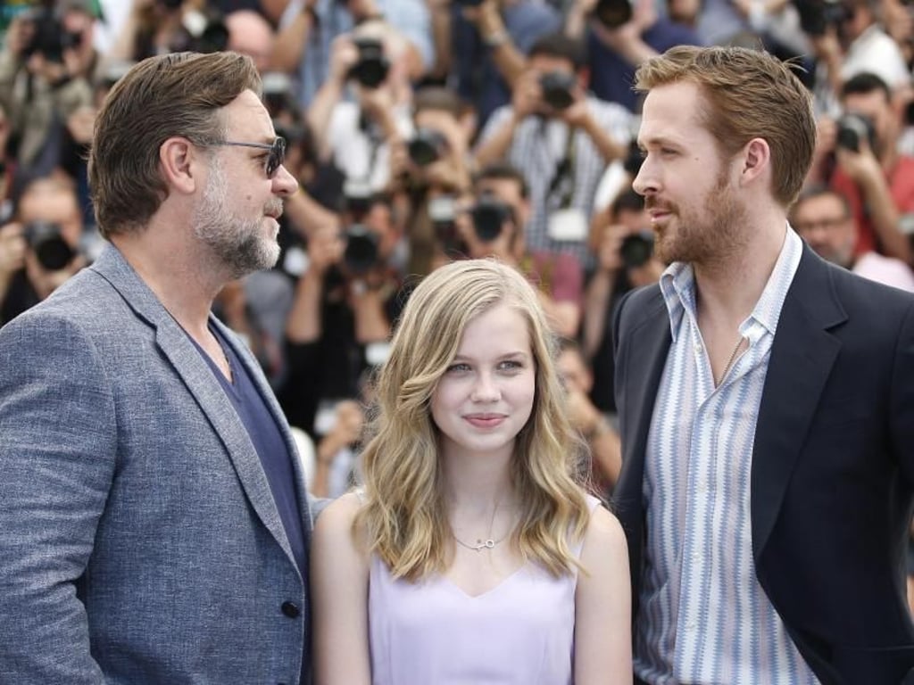 Die australische Schauspielerin Angourie Rice wurde 2001 geboren. Ryan Gosling und Russell Crowe sind schon etwas älter. Foto: Guillaume Horcajuelo