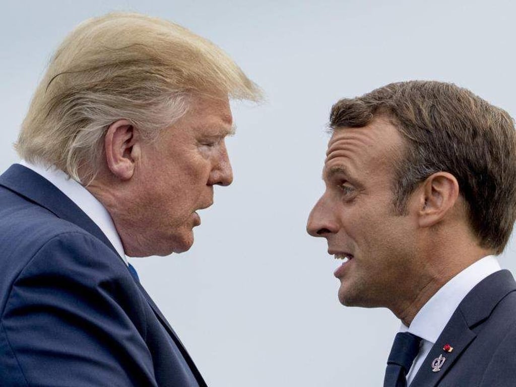US-Präsident Donald Trump (l) und Frankreichs Staatspräsident Emmanuel Macron beim G7-Gipfel in Biarritz. Foto: Andrew Harnik/AP