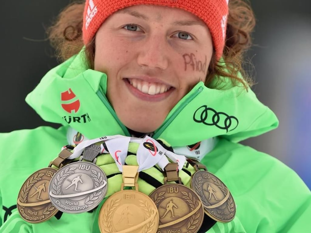 Laura Dahlmeier räumte bei der Biathlon-WM fünf Medaillen ab. Foto: Hendrik Schmidt
