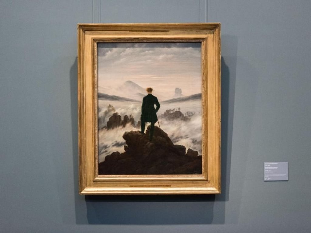 «Der Wanderer über dem Nebelmeer» von Caspar David Friedrich in der Kunsthalle. Foto: Lukas Schulze