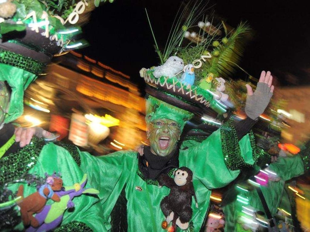 Karneval Parade in der Nacht