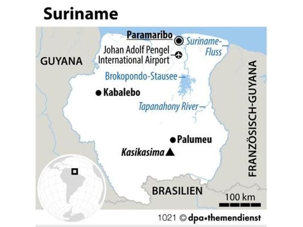 Suriname ist eines der unbekanntesten Länder Südamerikas - und fast vollständig von Regenwald überzogen. Die Tierwelt ist phantastisch, aber nur schwer zu erkunden. Foto: dpa-infografik