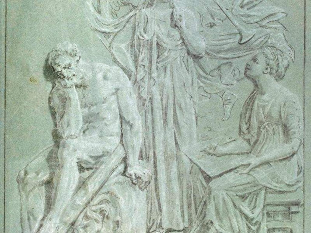 Reproduktion des Entwurfs für ein Relief von Christian Bernhard Rode «Allegorische Darstellung mit Herkules, Fama und allegorischen Gestalten» von 1796. Die Stiftung Preußischer Kulturbesitz in Berlin hat sich in einem weiteren Fall mit den Erben des jüdischen Kunstsammlers Curt Glaser geeinigt. Foto: Staatliche Museen zu Berlin, Kupferstichkabinett