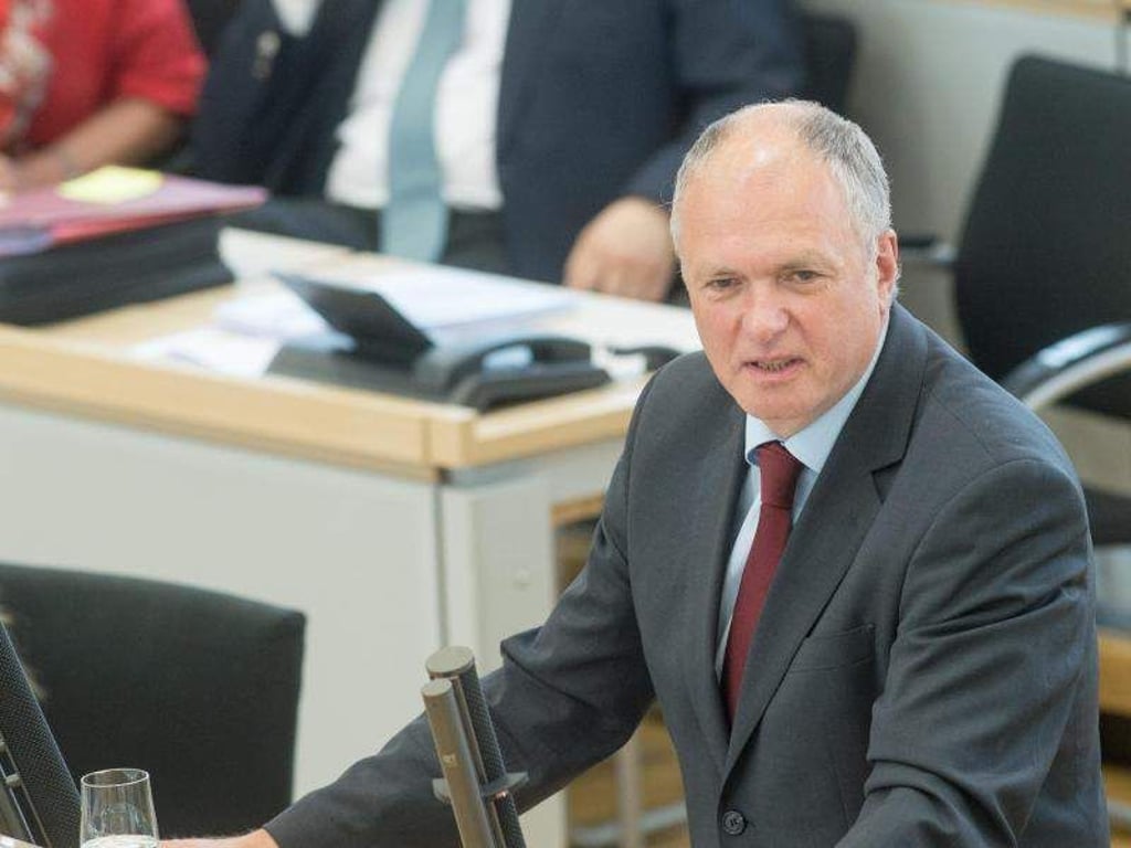 Der Linken-Fraktionschef, Thomas Lippmann, spricht im Plenarsaal des Landtages zu den Abgeordneten. Foto: Klaus-Dietmar Gabbert/Archivbild