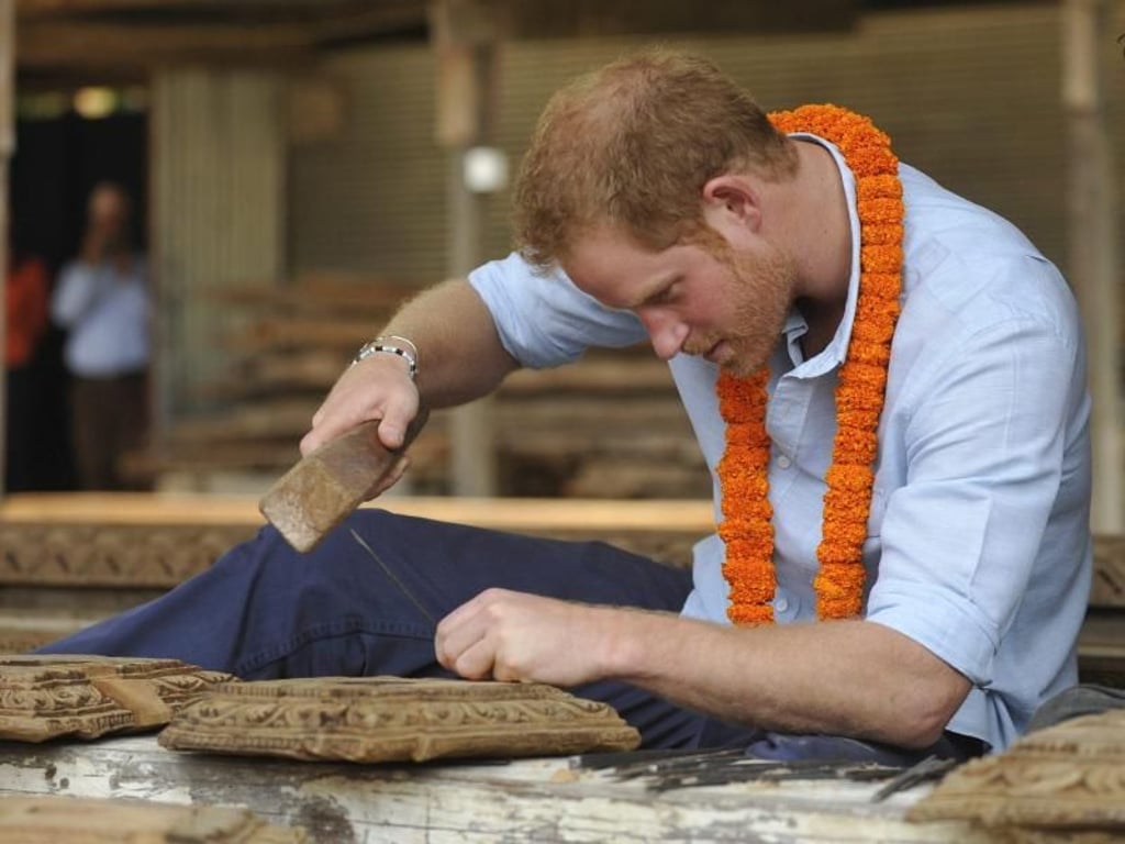 Ein takräftiger Prinz Harry in Kathmandu. Foto: Prakash Mathema
