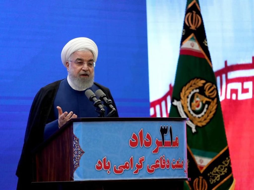 Irans Präsident Hassan Ruhani während einer Zeremonie zur Enthüllung eines neuen Raketenabwehrsystems. Foto: Iranian Presidency