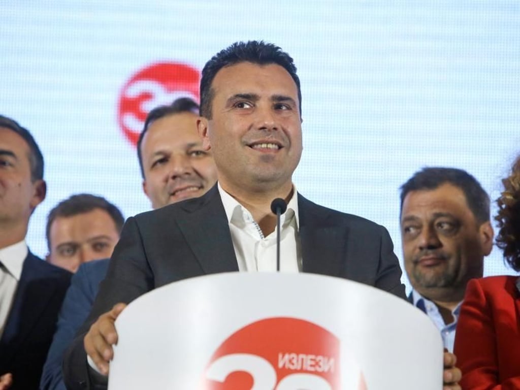 Zoran Zaev, Ministerpräsident von Mazedonien, spricht während einer Pressekonferenz. Foto: Boris Grdanoski/AP