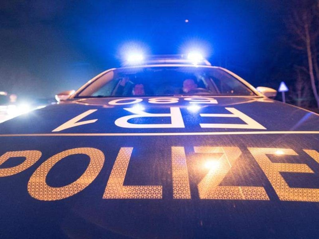 Ein Polizeifahrzeug steht mit Blaulicht auf der Straße. Foto: Patrick Seeger/Archiv