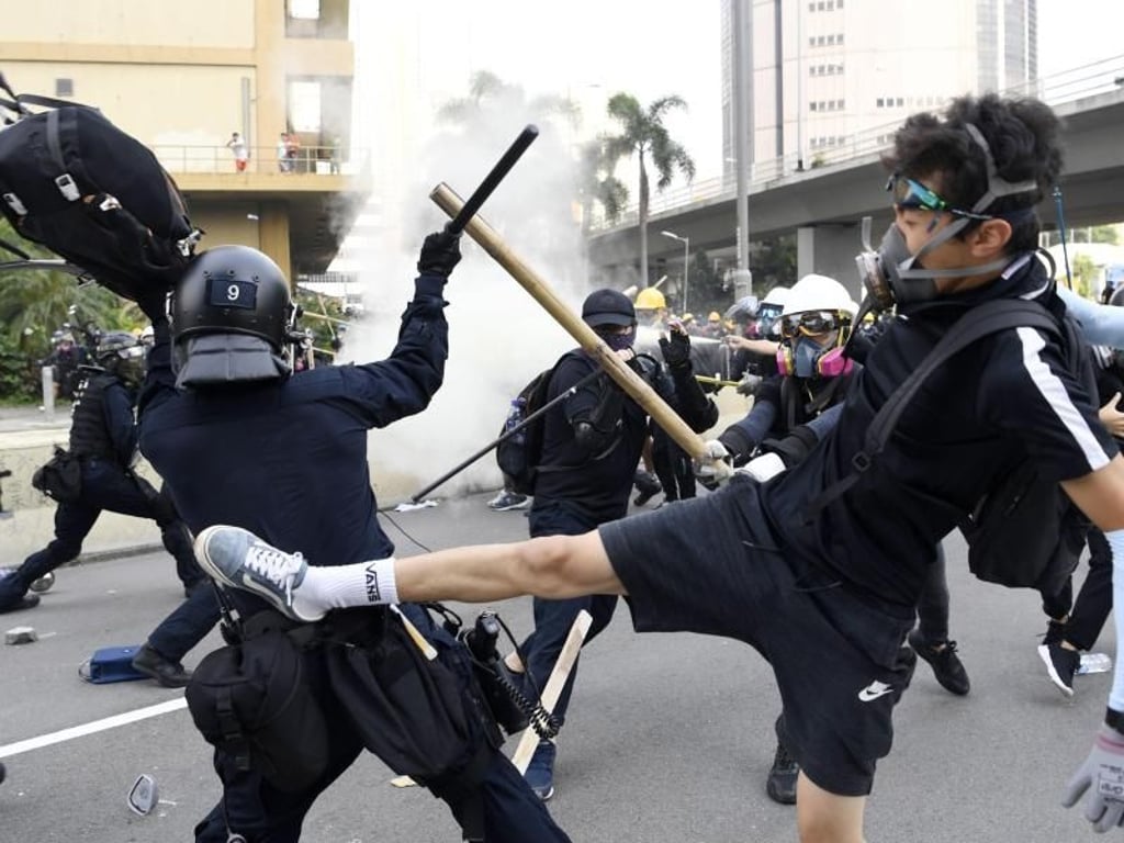 In der einstigen britischen Kronkolonie Hongkong kommt es seit mehr als zwei Monaten immer wieder zu massiven regierungskritischen Protesten. Foto: Kyodo