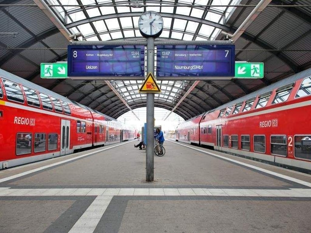 Zwei Regionalzüge stehen im Hauptbahnhof von Halle/Saale. Foto: Jan Woitas/Archiv