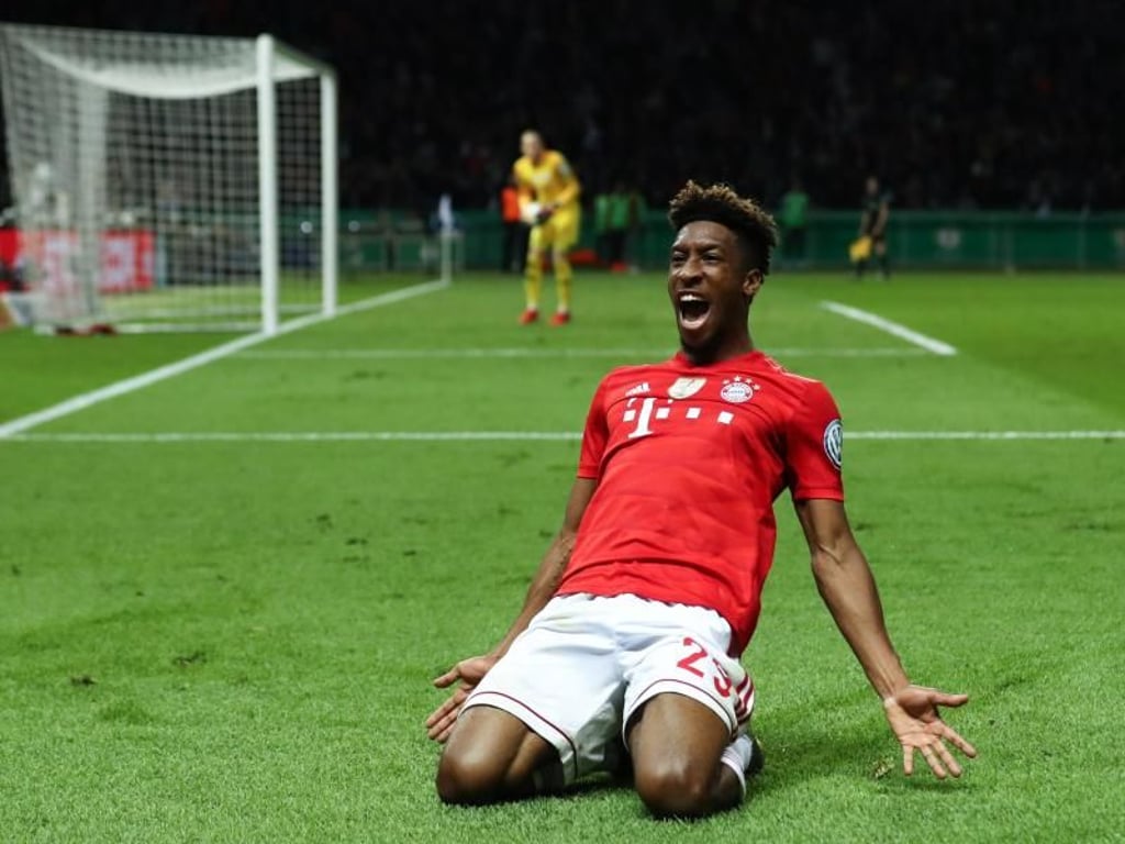 Kingsley Coman bejubelt seinen Treffer zum 2:0. Foto: Christian Charisius