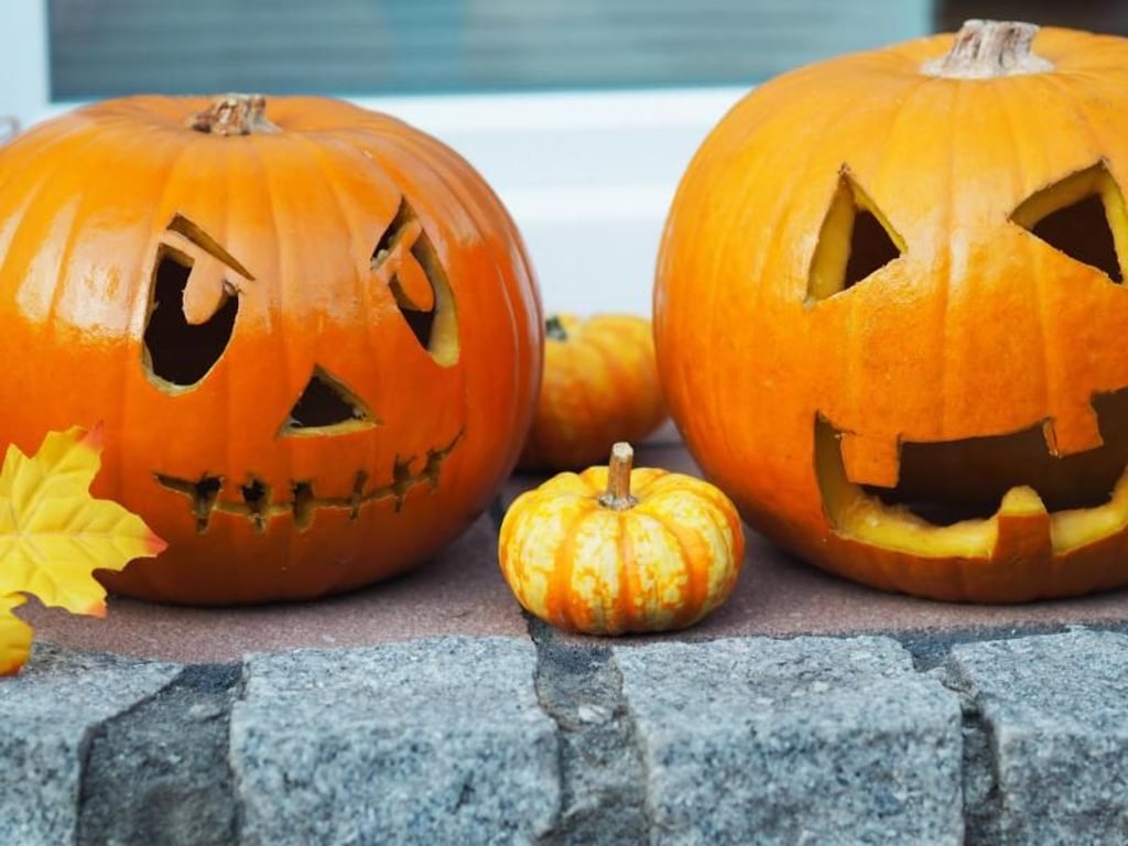 Jetzt noch ein Licht hineinstellen, fertig ist die gruselige Halloween-Fratze. Dann wird der Kürbis zum Beispiel vor das Haus gestellt. Foto: Patricia Wons/www.moms-blog.de