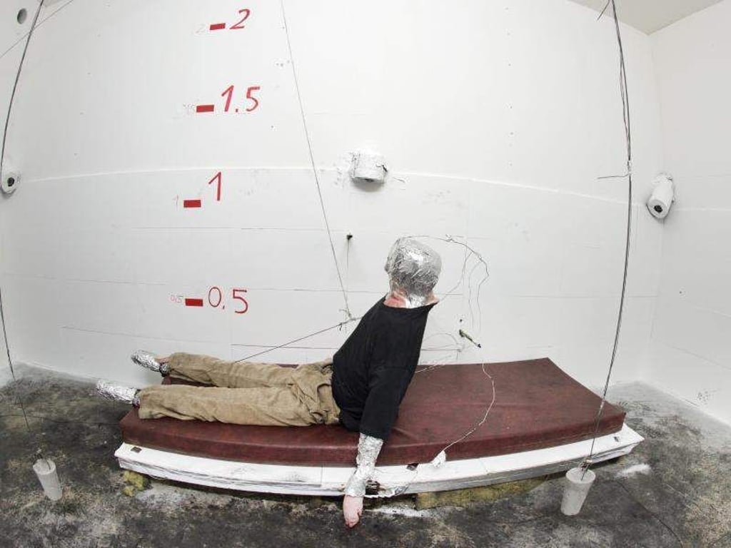 Ein mit Sensoren, Schweinehaut und Fett versehener Dummy ist zu sehen. Foto: Arno Burgi/Archiv