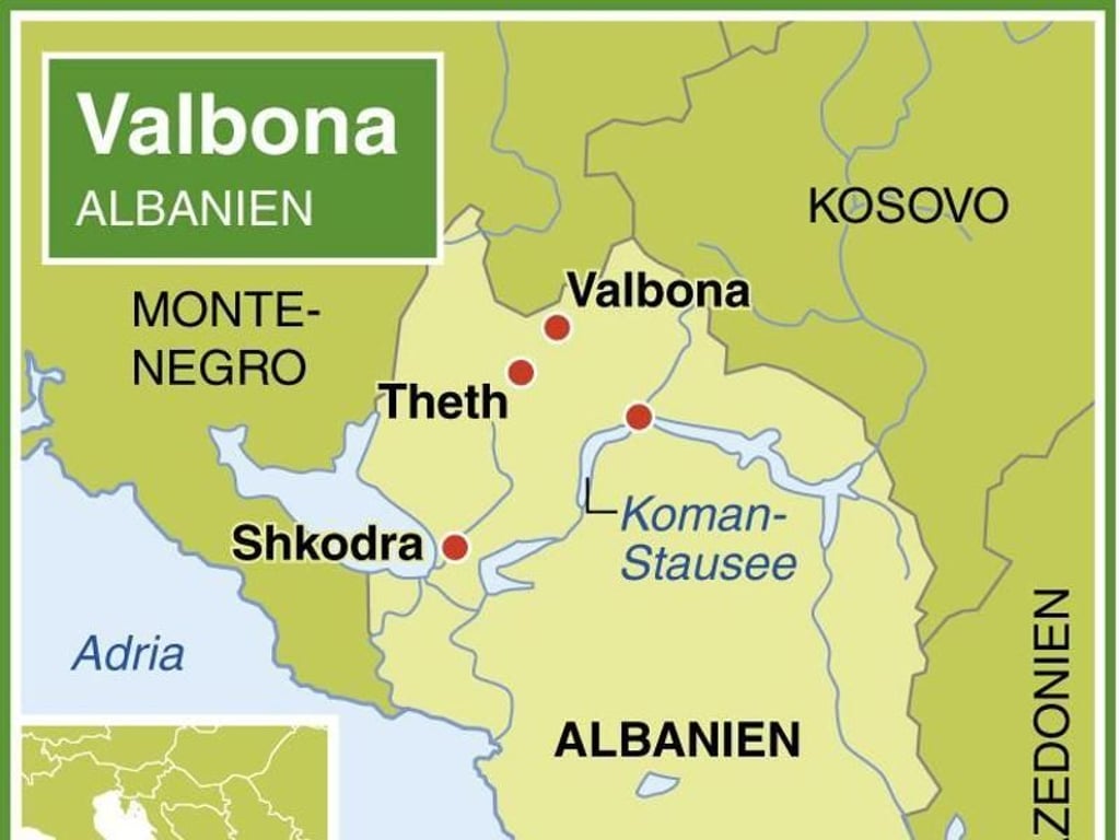 Immer mehr Touristen wagen sich in die Berge im Norden Albaniens - sie waren lange ein vergessener Winkel. Karte: dpa-infografik Foto: