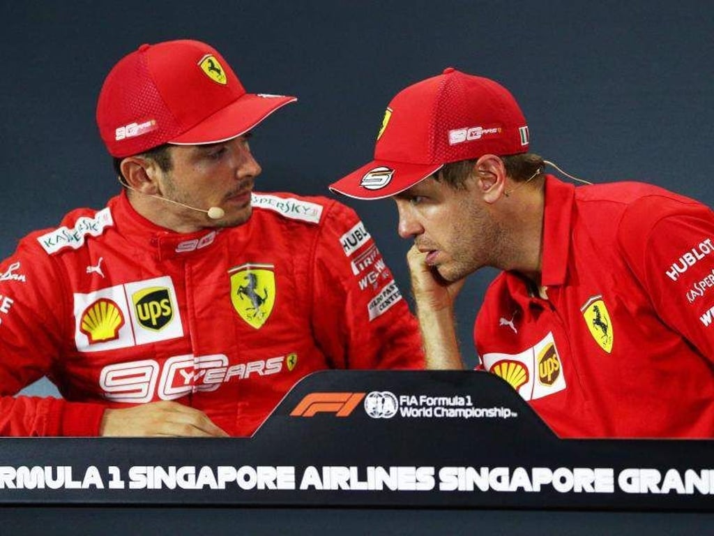 Teamkollegen und Kontrahenten: Charles Leclerc (l) und Sebastian Vettel. Foto: Yong Teck Lim/AP