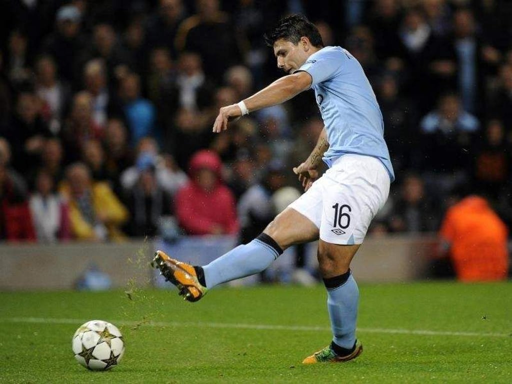 Sergio Aguero hat Manchester City gegen West Ham United in Führung geschossen. Foto: Marius Becker