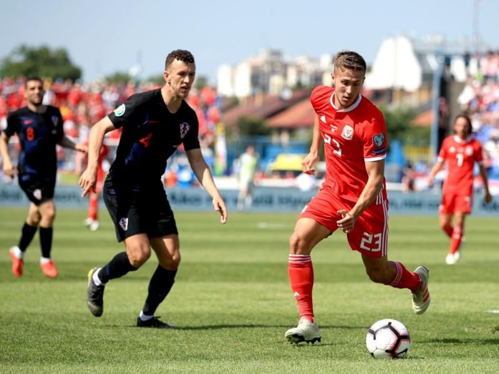 Ivan Perisic (l), hier im Duell mit dem Waliser Will Vaulks, erzielte das 2:0. Foto: Adam Davy/PA Wire