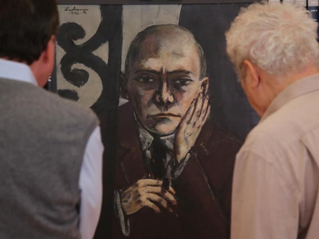 Selbstbildnis von Max Beckmann aus dem Jahr 1942 . Foto: Wolfgang Kumm