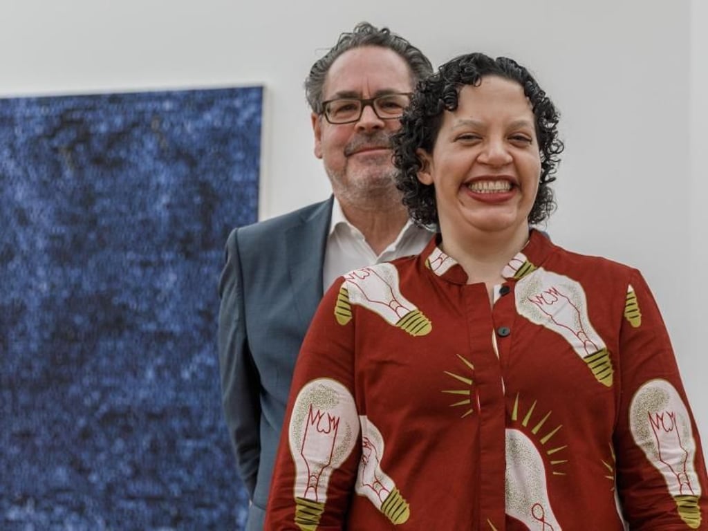 Nationalgalerie-Direktor Udo Kittelmann und Mirsini Amidon, Tochter des US-amerikanischen Malers Jack Whitten. Foto: Carsten Koall