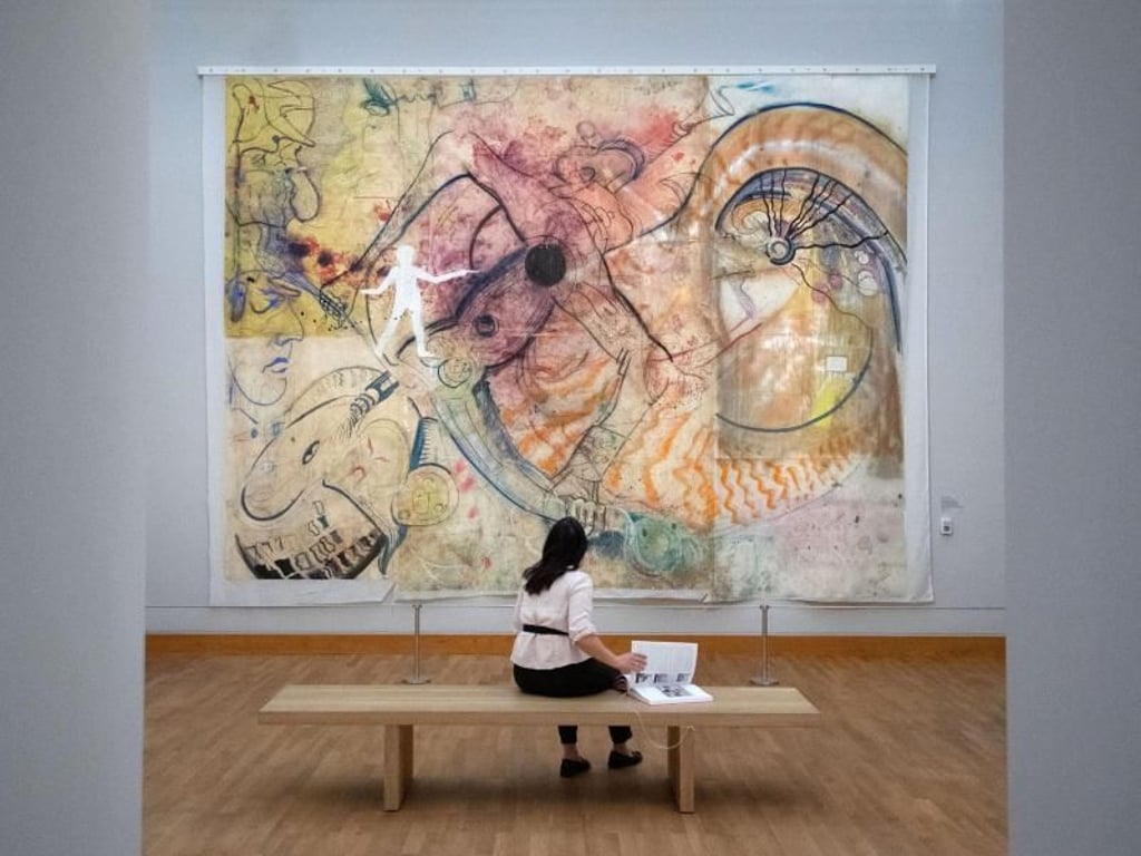 «Die Fahrt auf der Unendlichkeitsacht I (Der Motorradfahrer)» des Künstlers Sigmar Polke aus den Jahren 1969-1971. Foto: Marijan Murat
