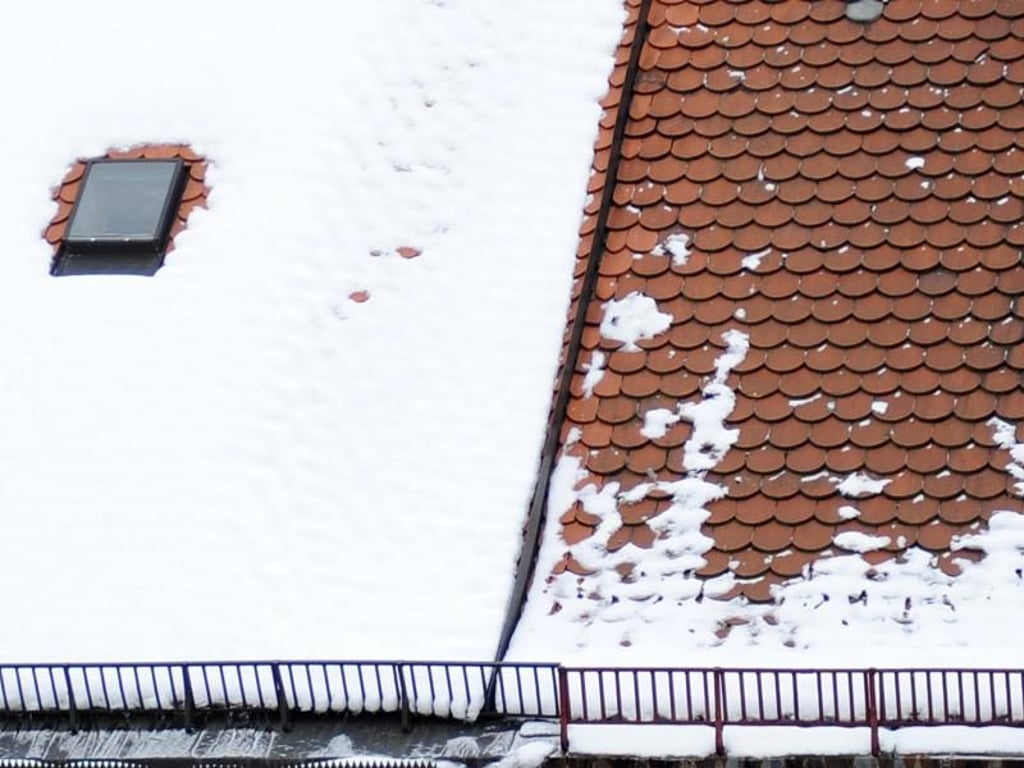 Gedämmt und ungedämmt: Zwei Altbau-Dächer in in München. Foto: Marc Müller