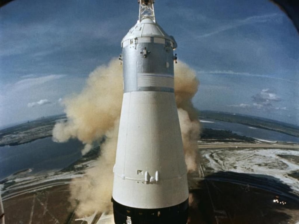 Die Saturn V-Rakete hebt am 16. Juli vom Kennedy Space Center in Florida ab. Foto: NASA/AP