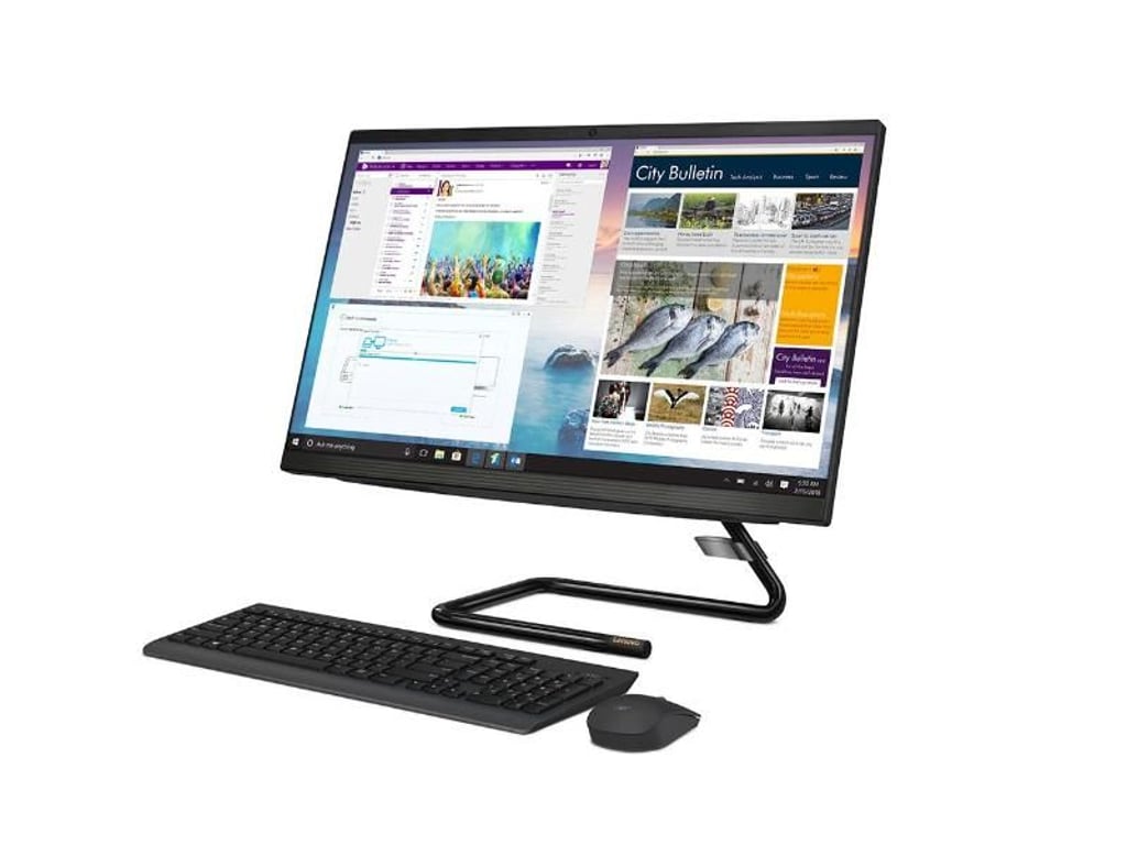 Lenovos IdeaCentre AIO A340-24IWL mit Tastatur und Maus (ab rund 500 Euro). Foto: Lenovo