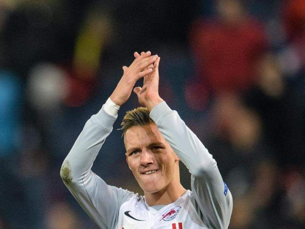 Hat sich bei der U21-EM den rechten Außenknöchel gebrochen: Hannes Wolf im Trikot von RB Salzburg. Foto: Matthias Balk