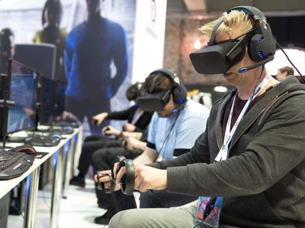 Gamer auf der International Games Week 2017 in Berlin. Foto: Jörg Carstensen