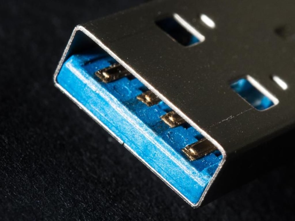 Schnelle USB-3.0-Festplatten erkennt man häufig auch am blau eingefärbten Kunststoff im Stecker. Sie haben eine höhere Datenübertragungsrate als die Modelle mit USB 2.0. Foto: Franziska Gabbert