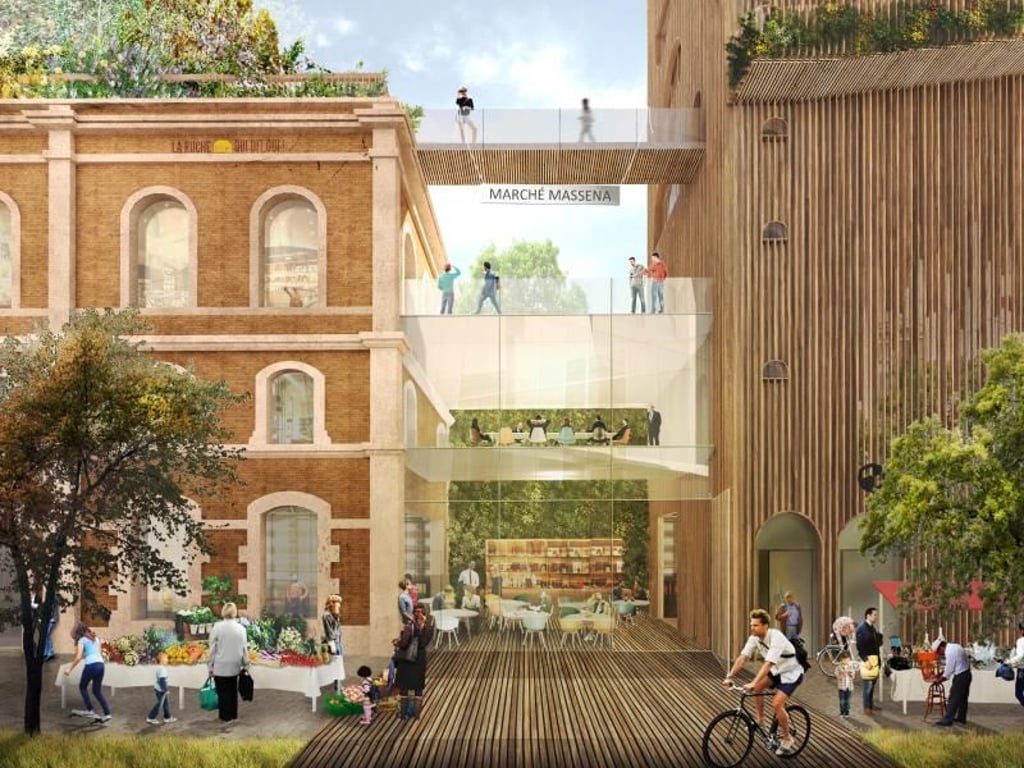 Entwurf des Projektes Bahnhof Gare Massena in Paris. Foto: Lina-Ghotmeth-DGT Architects/