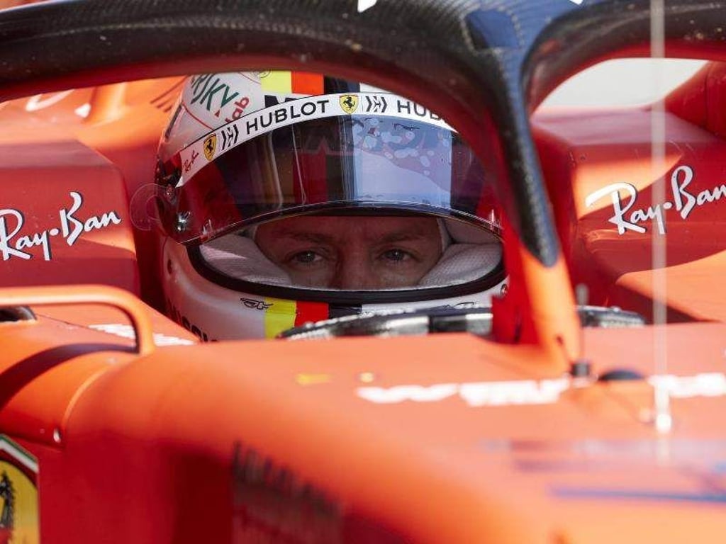 Ferrari-Pilot Sebastian Vettel bei einer Testfahrt auf dem Circuit de Catalunya. Foto: Fernando Pidal/SOPA Images via ZUMA Wire