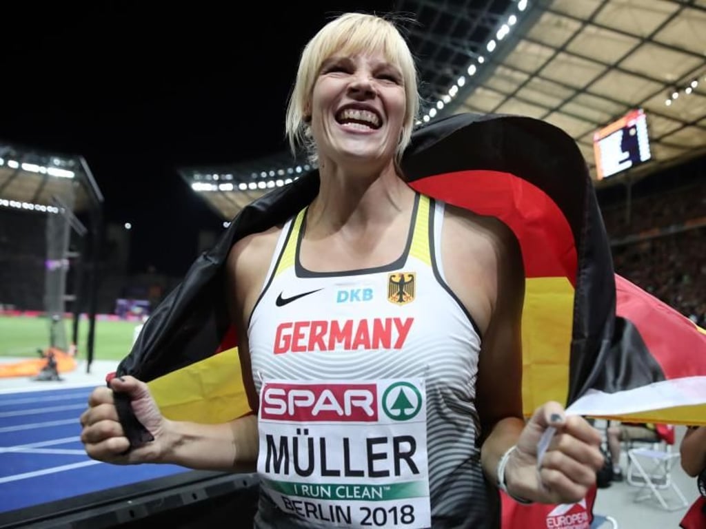 Diskuswerferin Nadine Müller landete auf Platz zwei. Foto: Michael Kappeler