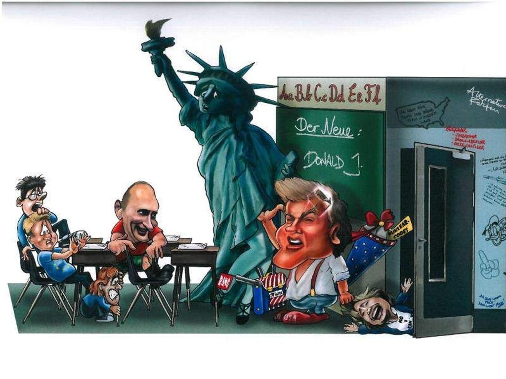 Der Entwurf für einen Motivwagen mit Trump und Putin. Foto: Festkommitee Kölner Karneval