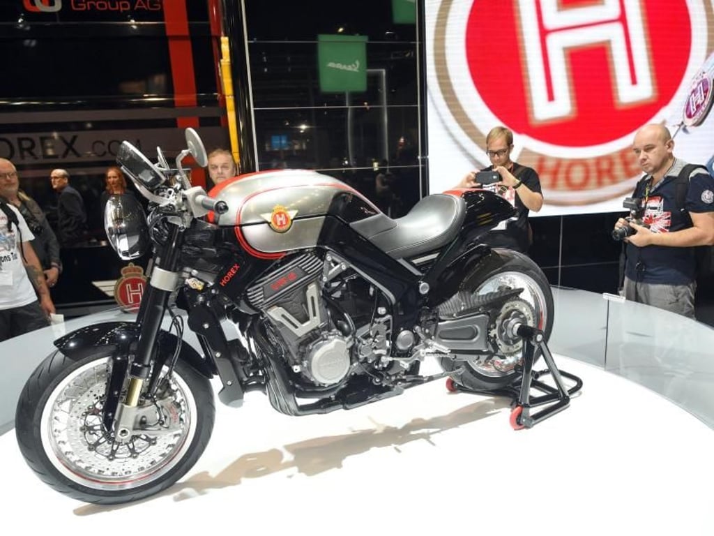 Preiswert ist die neue Horex VR6 Café Racer HL nicht. Das auf der Intermot in Köln gezeigt Modell ist ab 42 500 Euro erhältlich. Foto: Henning Kaiser